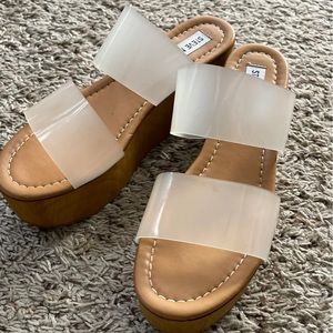 Steve Madden Wedge Clear Sandals